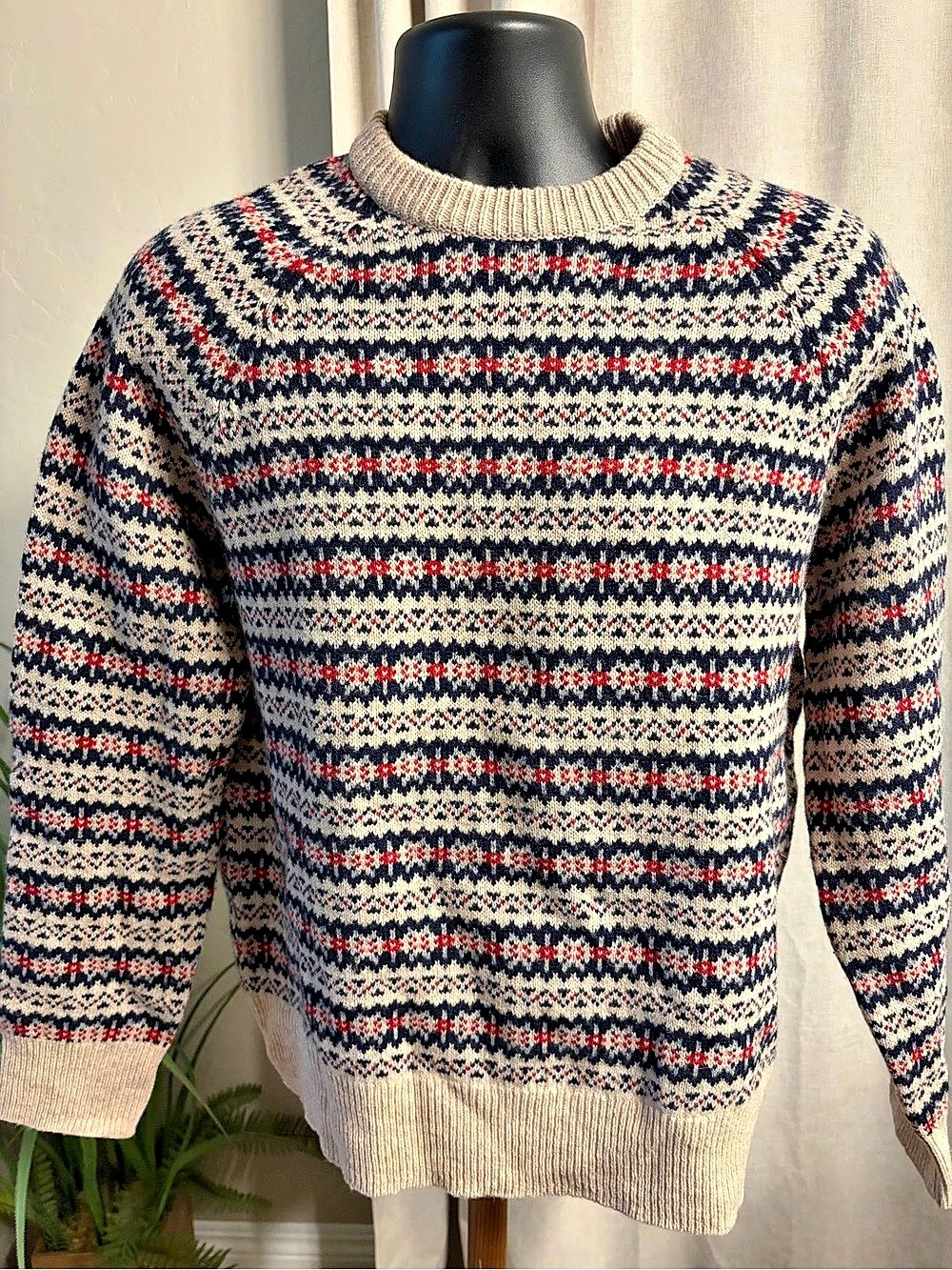 J.Crew Fair Isle Crewneck Sweater Size Medium SKU0136